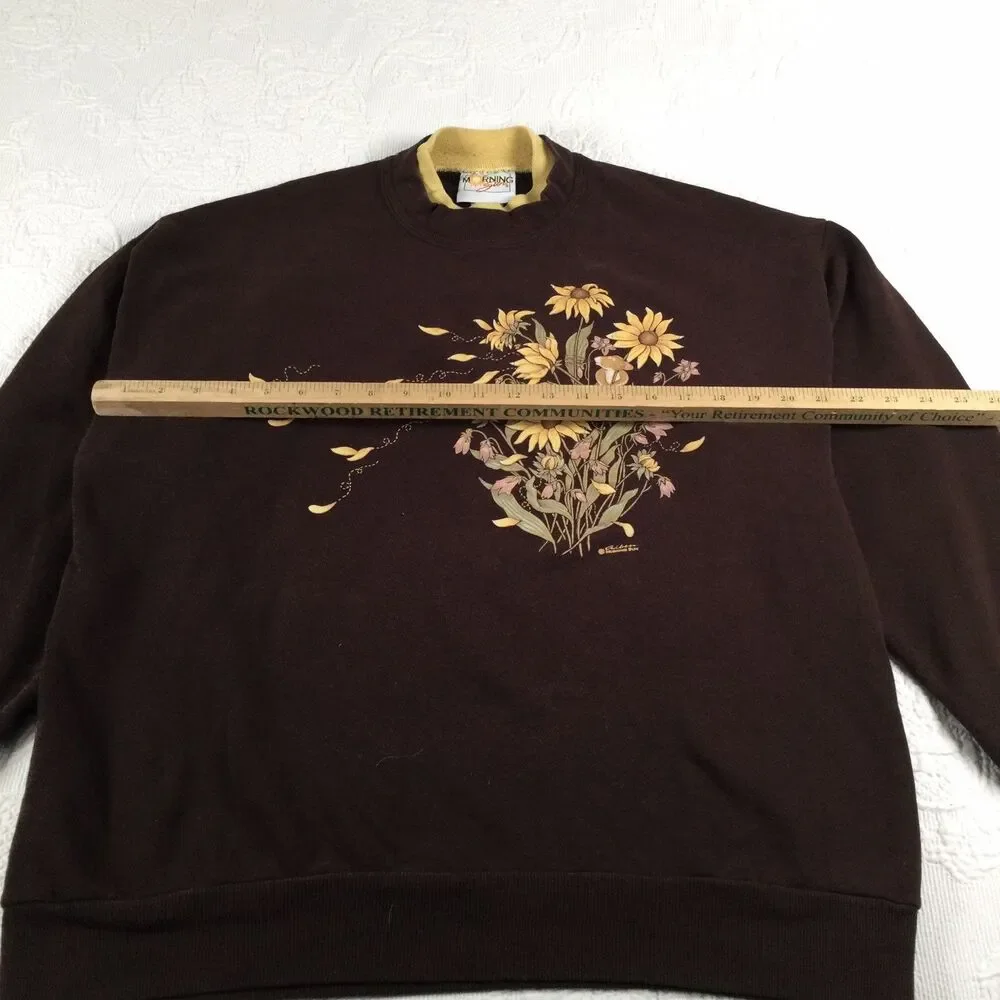 Vintage 90s Morning Sun Sweatshirt XLarge Nature Mouse Grandmacore Cottagegoth